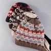 Woman Warm Ear Protection Knitted Head Cap Can Be Turned Into A Small Bag