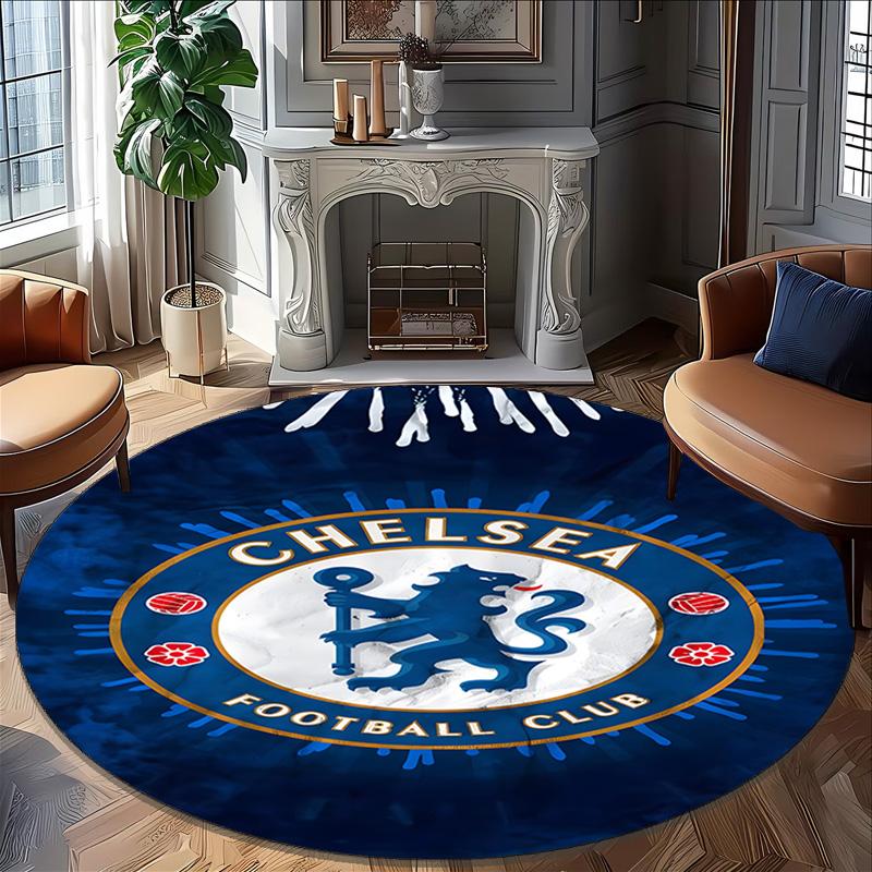 1pc C-Chelsea Carpet, Round Rug, Comfortable, Suitable for Entryways, Living Rooms, Office, And Bedrooms, Christmas Decoration