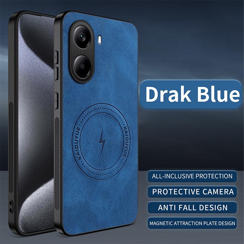 Для чехла Mi Poco X7 Pro Роскошный чехол-накладка из искусственной кожи с магнитной поддержкой Magsafe для Poco C71 M7 Pro