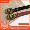 2024 Trendy Men's Leather Belt with Bull Head Buckle - European & American Fashion