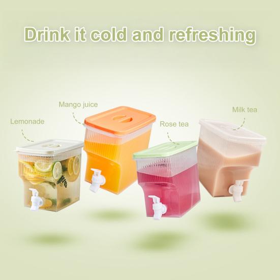 3.9L Water Dispenser with Faucet Leakproof Iced Tea Pitcher for Fridge BPA-Free Juice Container for Summer Drinks