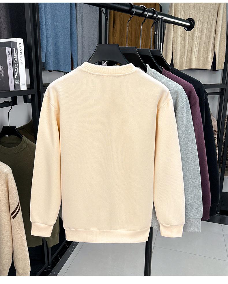 Мужская осенняя толстовка 2025 года из длинноволокнистого хлопка с опущенными плечами - Модный свободный крой, длинный рукав