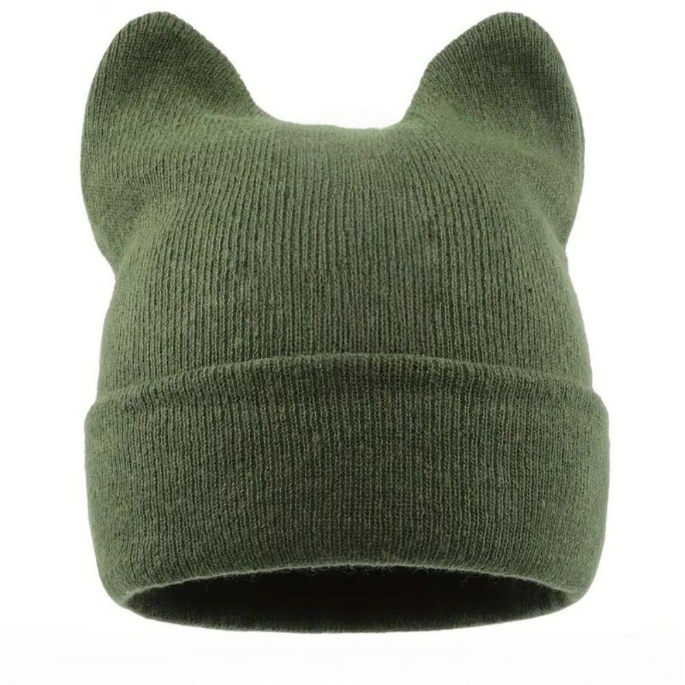 Warm Knitted Hat Cute Pullover Hat Cute Cat Ears Beanie Hats  Winter Autumn
