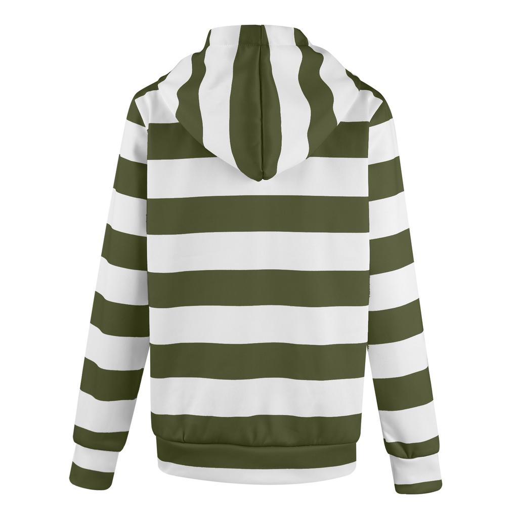 Женская куртка-свитер в полоску с длинным рукавом, свободная спортивная куртка с капюшоном