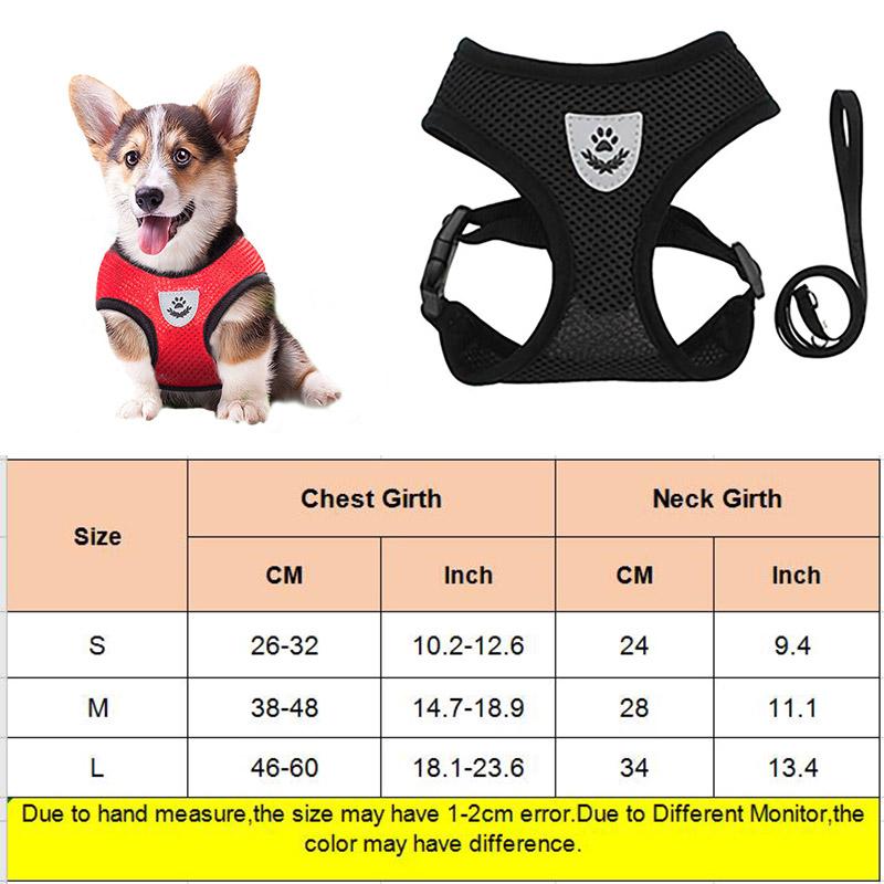 Dogs Harness with Leash Set Breathable for Small and Large Dog Harness Vest Puppy Chihuahua Cat Harness Vest Arnes Para