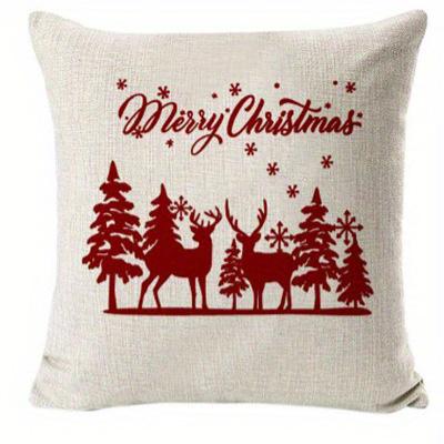 Home Decor Merry Christmas & Let It Snow Throw Pillows Pattern Cushion Cover Suitable For Sofa Bedroom Car Pillow Cover