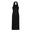 2025 Women's Spring Fashion Halter Neck Midi Dress - European & American Style