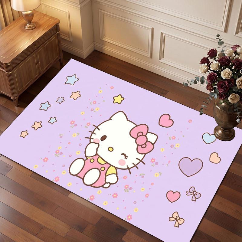 Коврик Hello Kitty Мягкий Толстый Нескользящий Напольный Ковер для Спальни Гостиной Домашний Декор