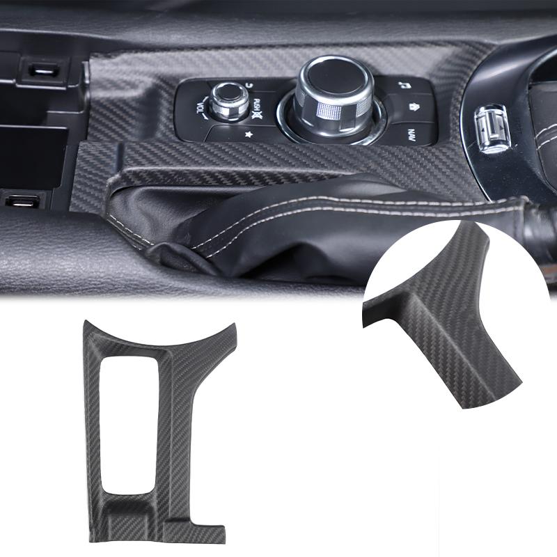 ToMong Real Carbon Fiber Car Center Console Multimedia Button Frame Cover Trim Car Accessories For Mazda MX-5 MX5 Miata ND 16-26