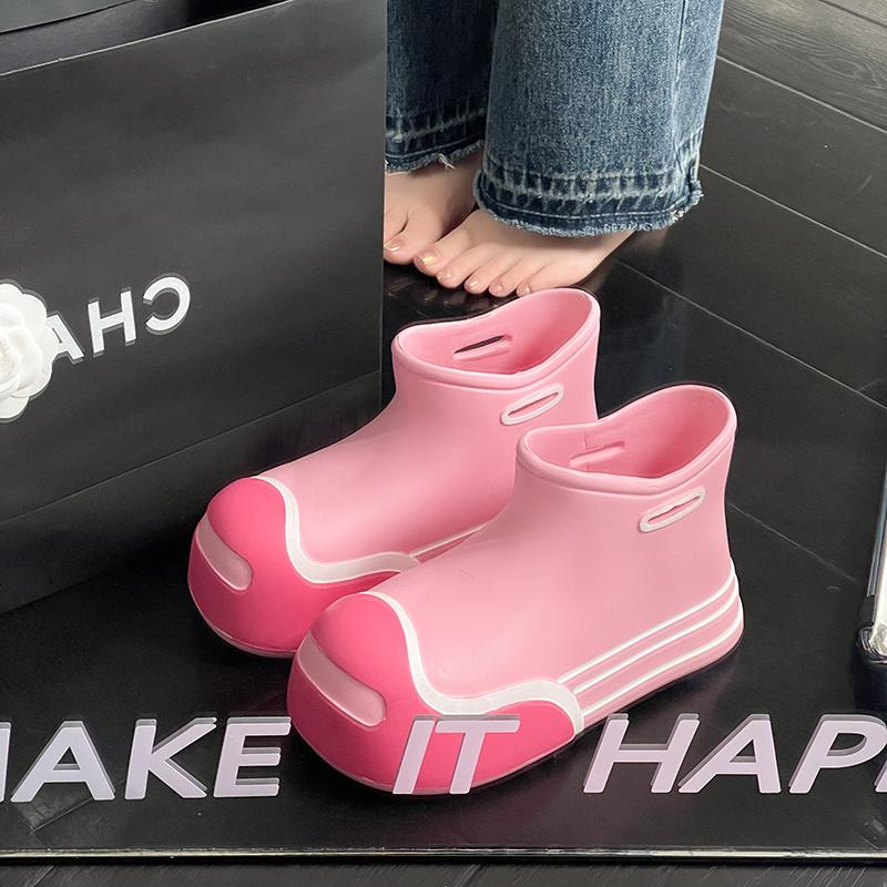 Новые кавайные непромокаемые сапоги, женская непромокаемая резиновая обувь, милые непромокаемые сапоги, удобные садовые рабочие галоши, женская обувь