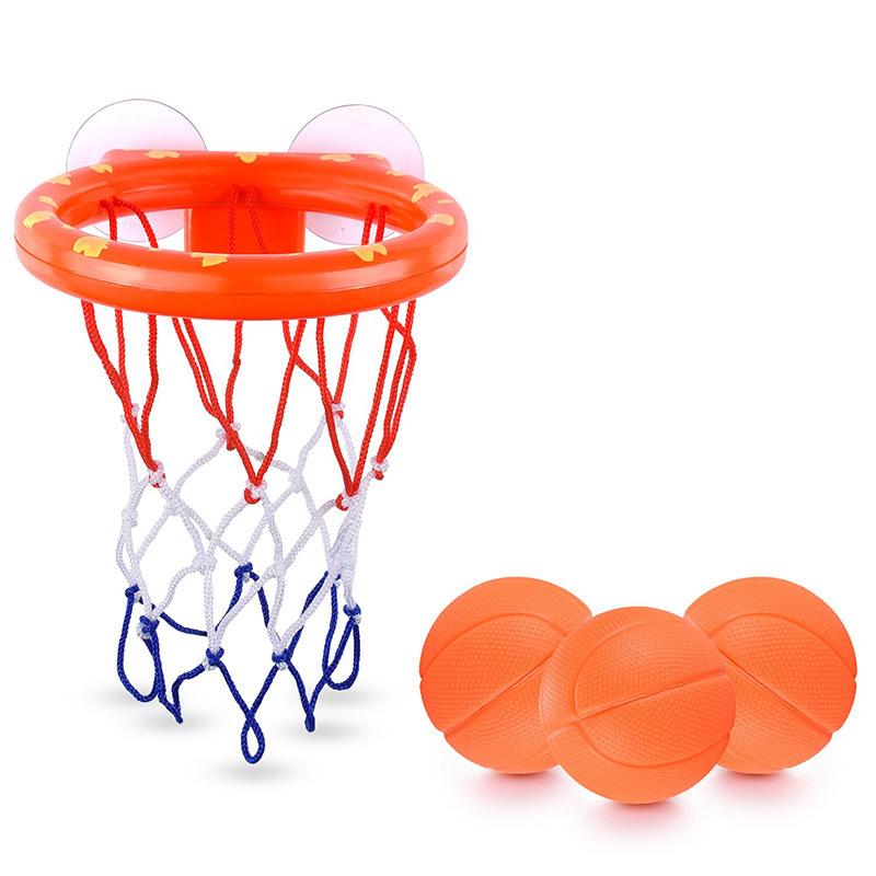 Baby Bath Toy Children Water Play Toys Set Bathroom Bathtub Suction Cup Shooting Basketball Hoop with 3 Balls Bath Toys for Kids