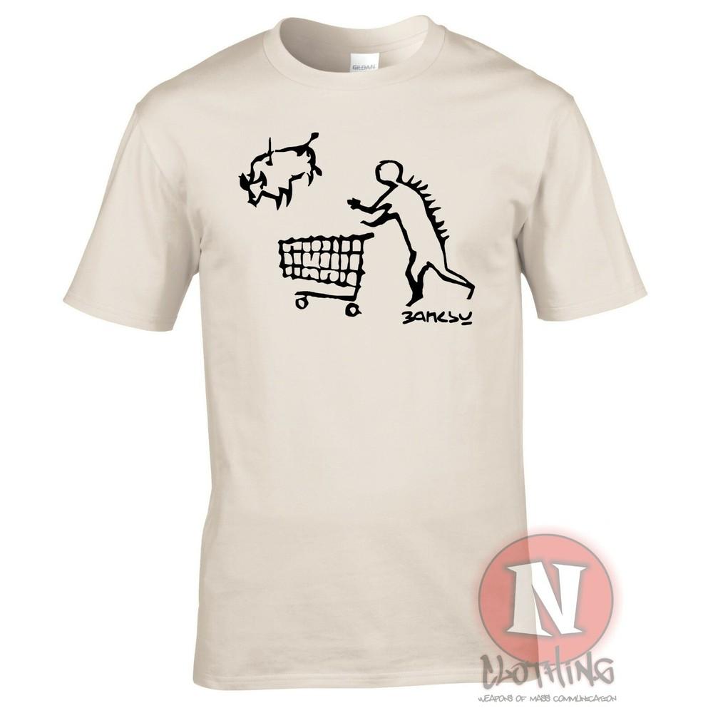 Banksy TShirt Caveunisex Goes Shopping Urban Art Graffiti Bristol Cool Teeshirt