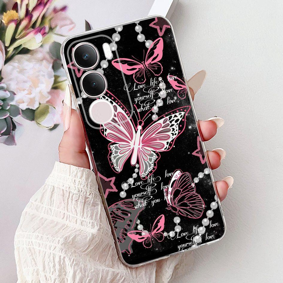 Silicone Case For Vivo Y19s V2419 Cover Lovely Cat Butterfly Cartoon Soft Back Protective Shell For Vivo Y19s 4G Y 19s TPU Coque