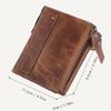 Classic Men Wallet Genuine Cow Leather Short Card Holder Leather Men Purse High Quality Designer Male Wallet with Zipper Pocket