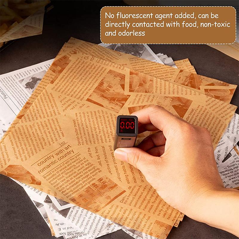 LMETJMA 50Pcs Premium Deli Paper Sandwich Wrapping Paper Greaseproof Non-stick Parchment Paper Baking Paper For Bread Pizza JT69