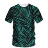 Summer new tropical palm leaf pattern 3D printed T-shirt - Hawaiian style -suitable for both men and women - trendy casual style