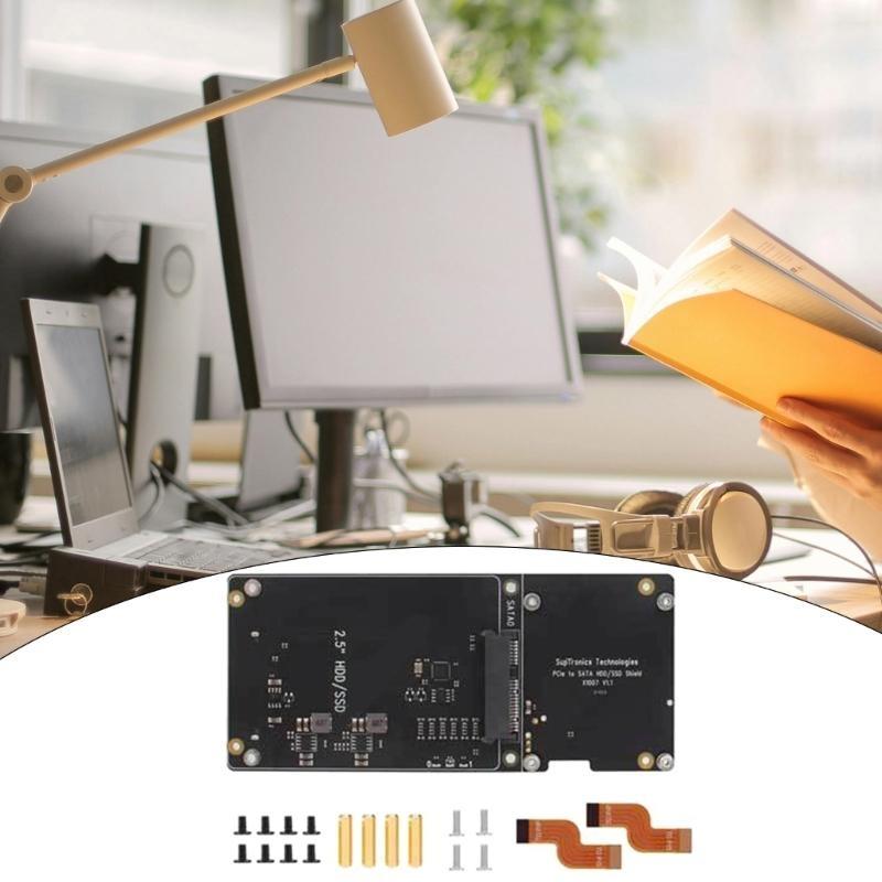 X1007 PCIe to 2.5 HDD/SSD Expansion Board with Double Storage Support For RPI 5 Compatible Adapter Board