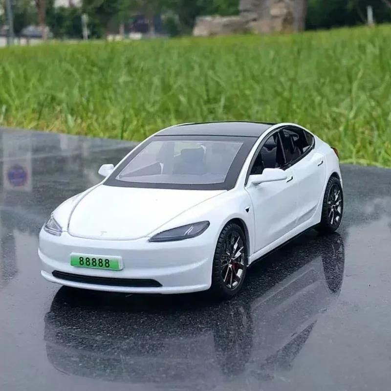 1:32 Модель Tesla Model 3 Сплав Модель автомобиля Симуляция Звук и свет Игрушечная машинка с инерционным механизмом Металлическая машинка Коллекция для мальчиков Украшения Подарок