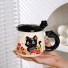 Бытовой костюм с крышкой ложкой мультяшный милый животный керамическая чашка высокая ценность большая емкость кружка сувенир подарок чашка