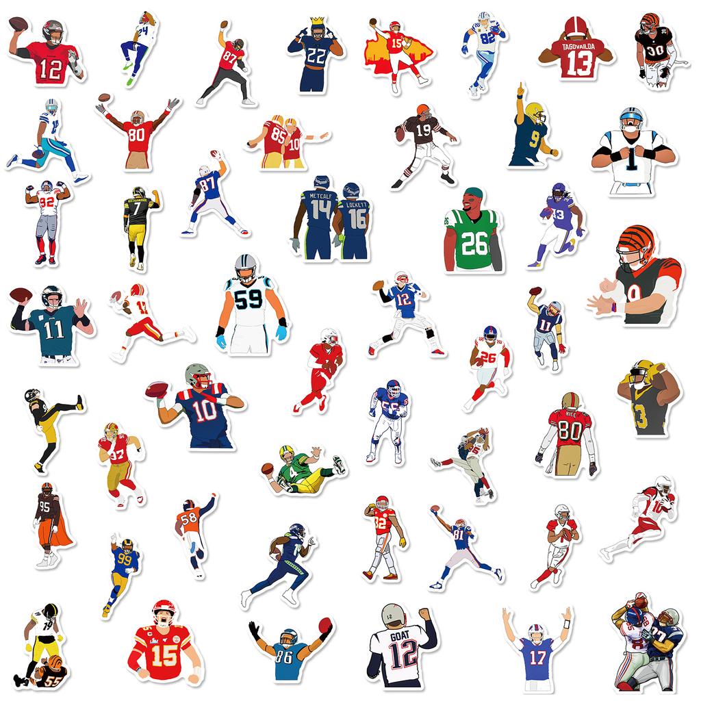 50 шт. классические наклейки для регби, спортивные серии, наклейки для регби, автомобиля, ноутбука, наклейки для стаканов с водой, оптовая продажа