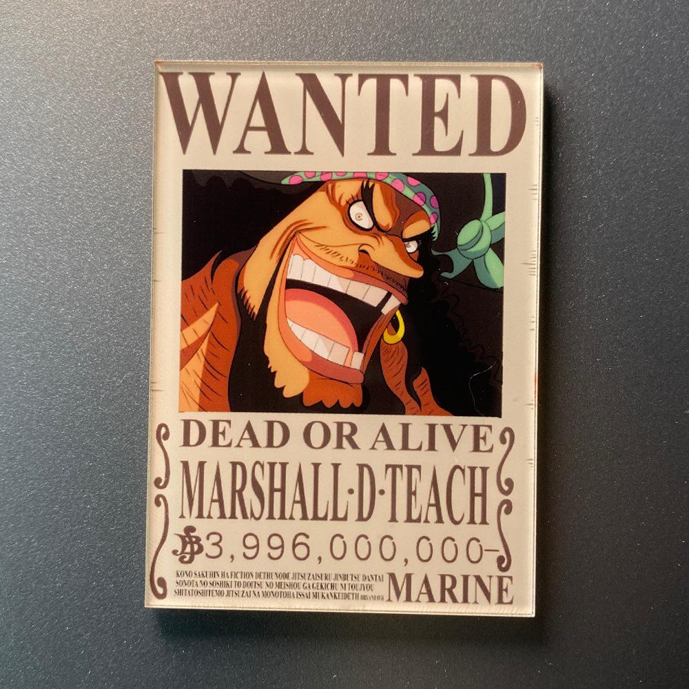 Creative One Piece Wanted Poster Magnet - Anime Cartoon Fridge Decor & Message Sticker