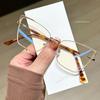 New Geometric Metal Anti-Blue Light Glasses Women'S Simple Fashion Commuting Flat Mirror Computer Goggles Whosale