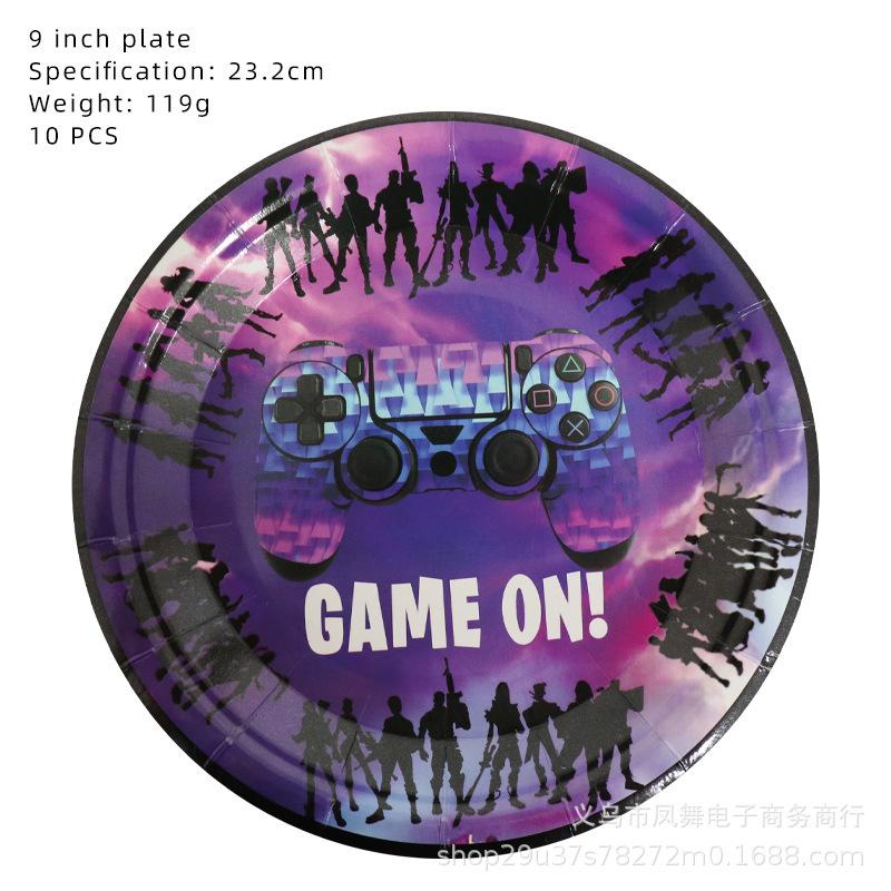 Fortnite Игра в кальмара Набор посуды Нет игры Бумажные салфетки Бумажные стаканчики Одноразовые Украшения для вечеринки в честь дня рождения