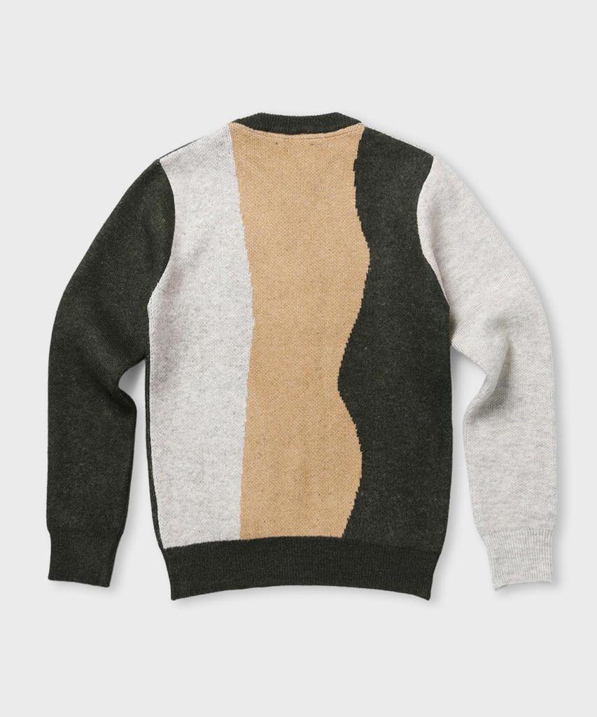 PANICALE Color Block Crew Neck Sweater [Green]