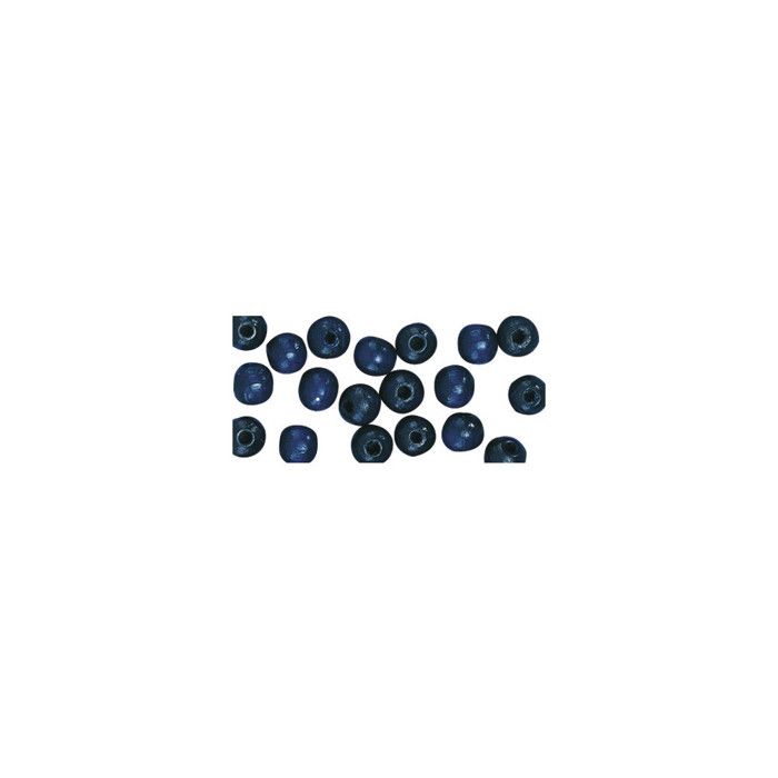 Perle à grand trou, polies, 10/8 mm, 39 pces, bleu foncé