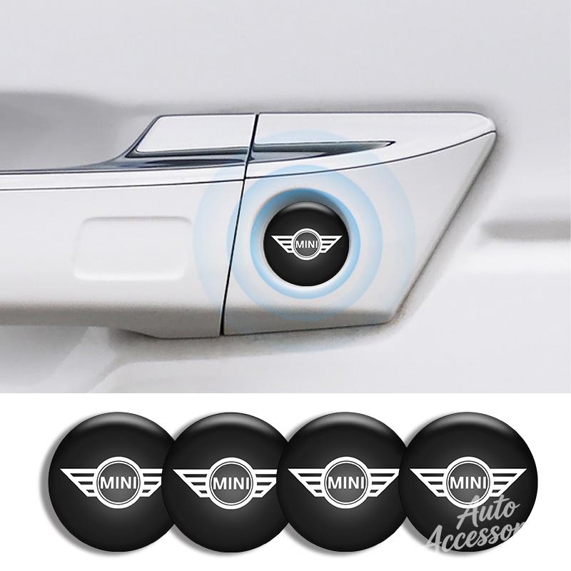 SHEJ3 20mm Car Lock Keyhole Stickers For BMW MINI Cooper One JCW F54 F55 F56 F57 F60 R50 R53 R56 R60 Key Anti-blocking Dustproof Decal