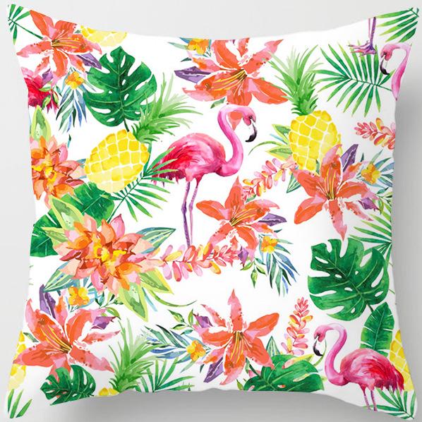 Creative Cartoon Peach-skin Flamingo Pillow Home Soft Decoration Sofa Pillow Pillow Case Soft