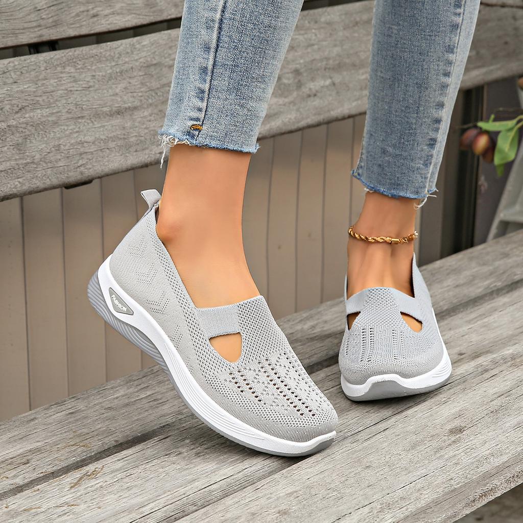 Тканевые туфли женские осенние новые дышащие средние повседневные большого размера женские туфли наклейка TEMU