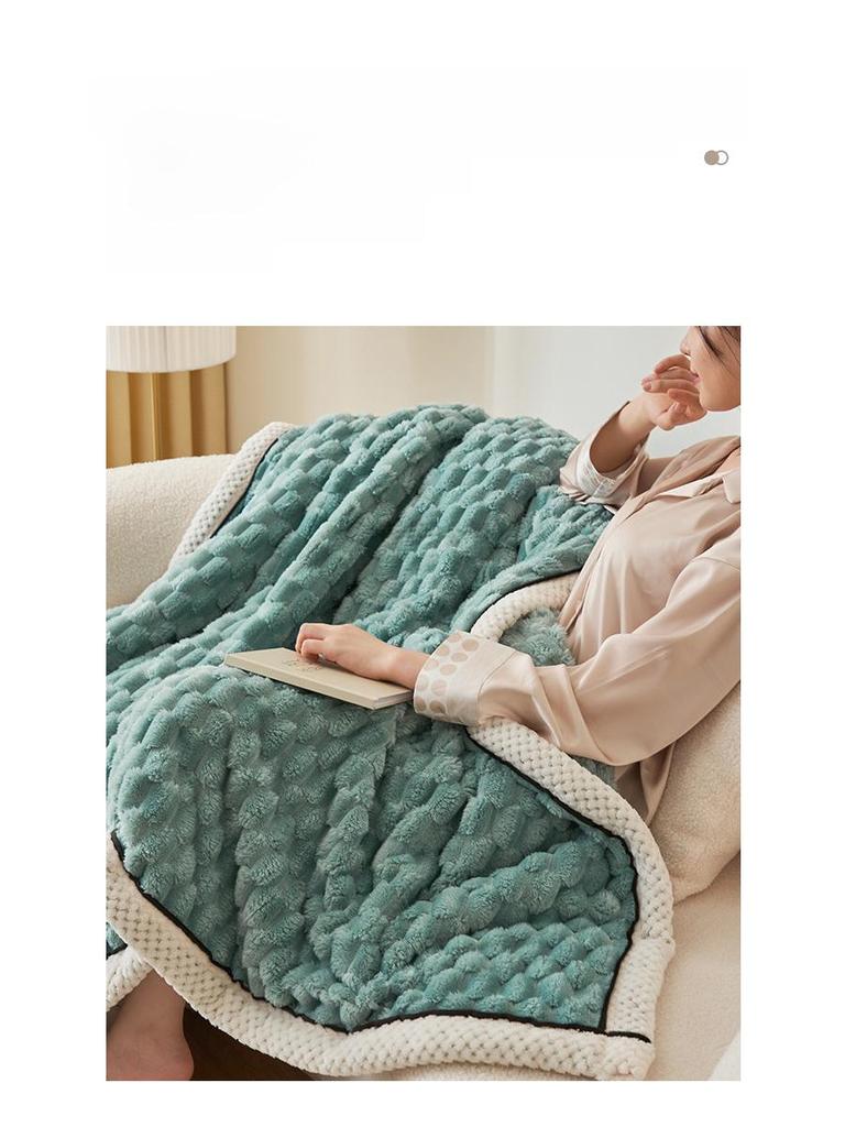 Двухслойное толстое бархатное одеяло - для кровати, дивана и покрывала