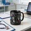 Персонализированная кружка на медицинскую тематику ER Jack Первая помощь 3D кружка с медицинскими инструментами Черная керамическая кофейная кружка для врачей медсестер Практичный подарок Коллекционный