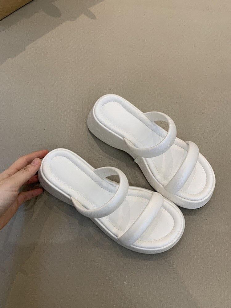 Нишевые крутые милые красотки с открытым носком розовые леопардовые тапочки на платформе и толстом каблуке для женщин летняя обувь