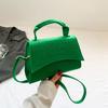 Trendy Retro Single Shoulder Bag Stylish Fall Fashion Handbag For Women In Black Khaki Magenta Green