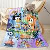 Bluey Soccer Fun Customize Your Name Blanket Gift Personalized Blanket Ultra-Soft Great for Home Decor Office Chair Office Nap Four Seasons Universal