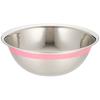 Endo Shoji Commercial TKG Bowl, 18cm, Pink, 18-8 Stainless Steel with Antibacterial Baked Finish, Made In Japan, ABC8813