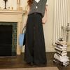 Women's Elegant Cinch-Waist Brushed Wide-Leg Suit Pants