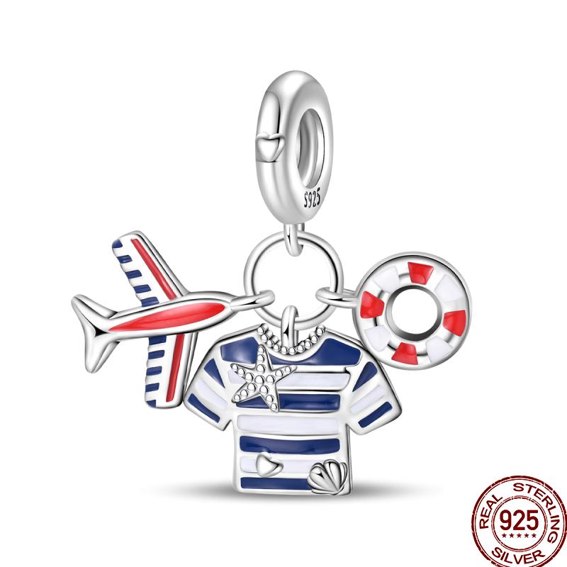 Медный пляж Океанский отпуск Напиток Шарм Морская звезда Бусины Подходят для Пан Оригинальный браслет Сделай сам Праздничные украшения Подарок