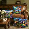 Декор для дома Цветной узор деревни и дерева Наволочки с узором Чехол для подушки Подходит для дивана Спальни Автомобиля Наволочка