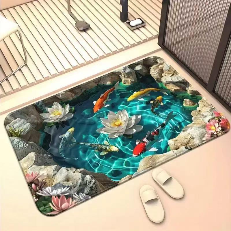 3D визуальный коврик для двери в американском стиле: Кристальный велюр, Устойчив к грязи и износу