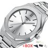 NIBOSI Brand Fashion Gold Blue Quartz Watch Men Stainless Steel Strap Waterproof Luminous Luxury Mens Watches Relogio Masculino
