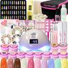 NailRecipe Gel Nail Starter Kit with Complete Tools, 10 Colors, 48W LED Light, Set B (Bright Color)