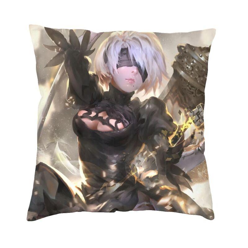 Nier Automata Anime Hentai Girl Sexy Yorha 2b Square Throw Pillow Cover Decoration 3D Two Side Printing Cushion Cover for Car