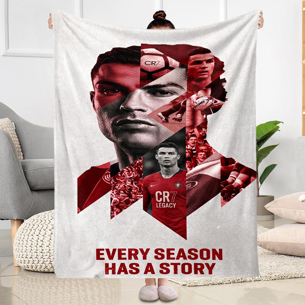 Ronaldo's Saudi Football Blanket Warmthful Decor Suitable for Seaside Office Bed for All Seasons Warmthful Decor Unique Gift for Family and Friends Ca