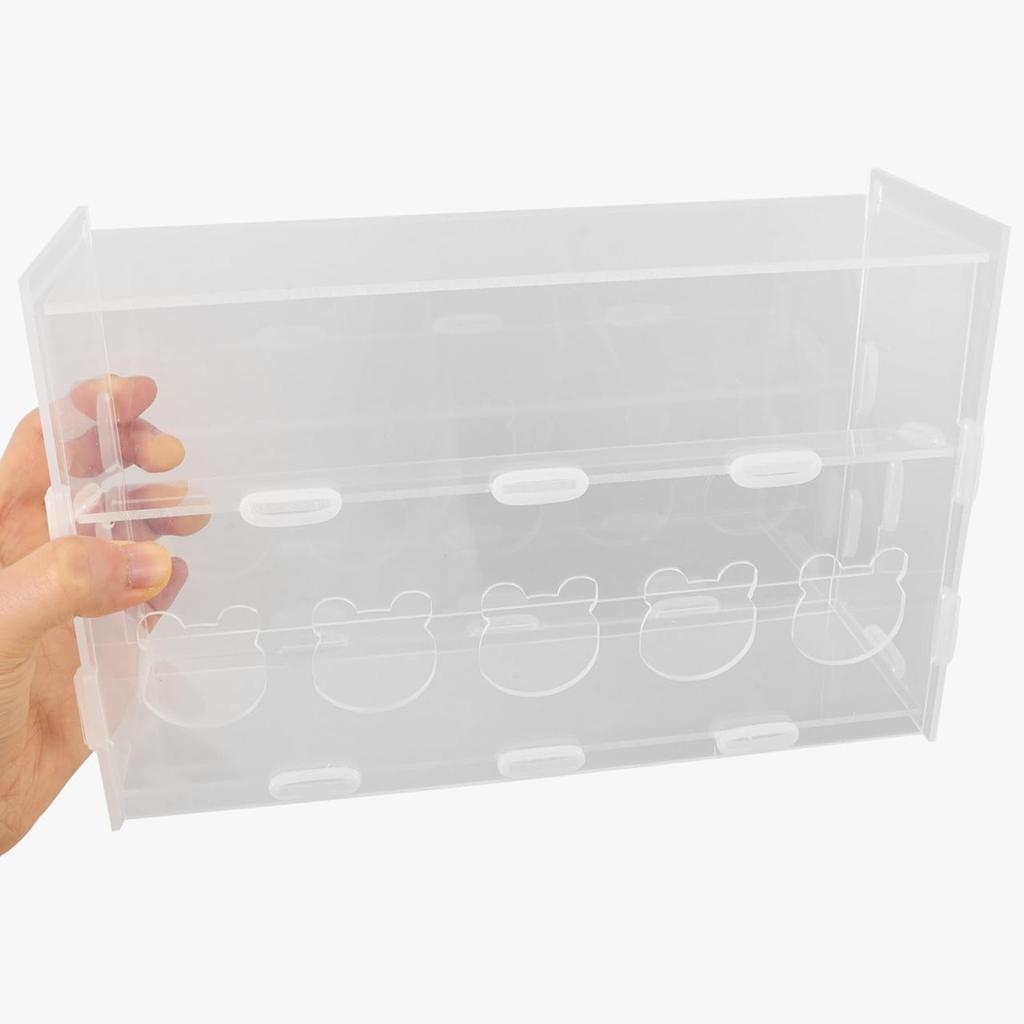 POPETPOP Перепелиная прозрачная кормушка Рутин Кормушка для цыплят Коробка для корма для маленьких птиц Контейнер для воды для цыплят/утят/перепелов/рутинов Коробка-брудер для цыплят