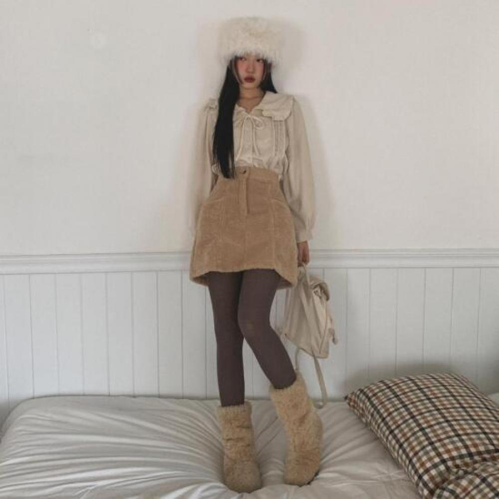 New ArrivAls Open Run High WAist Slim Fit A Line Fluffy Skirt