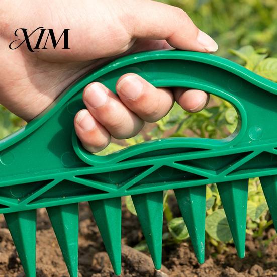 Flower Bed Starter 12-Hole Row Seeder Tool with Ergonomic Handle for Precision Sowing & Soil Digging, Manual Garden Greenhouse Gear Spacer Vegetables