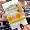 5Pcs/Set Fashion Smiley Pearl Hair Clip For Women Girl Geometric Acetate Barrettes Hairpin Headwear Hair Accessories  Trendy